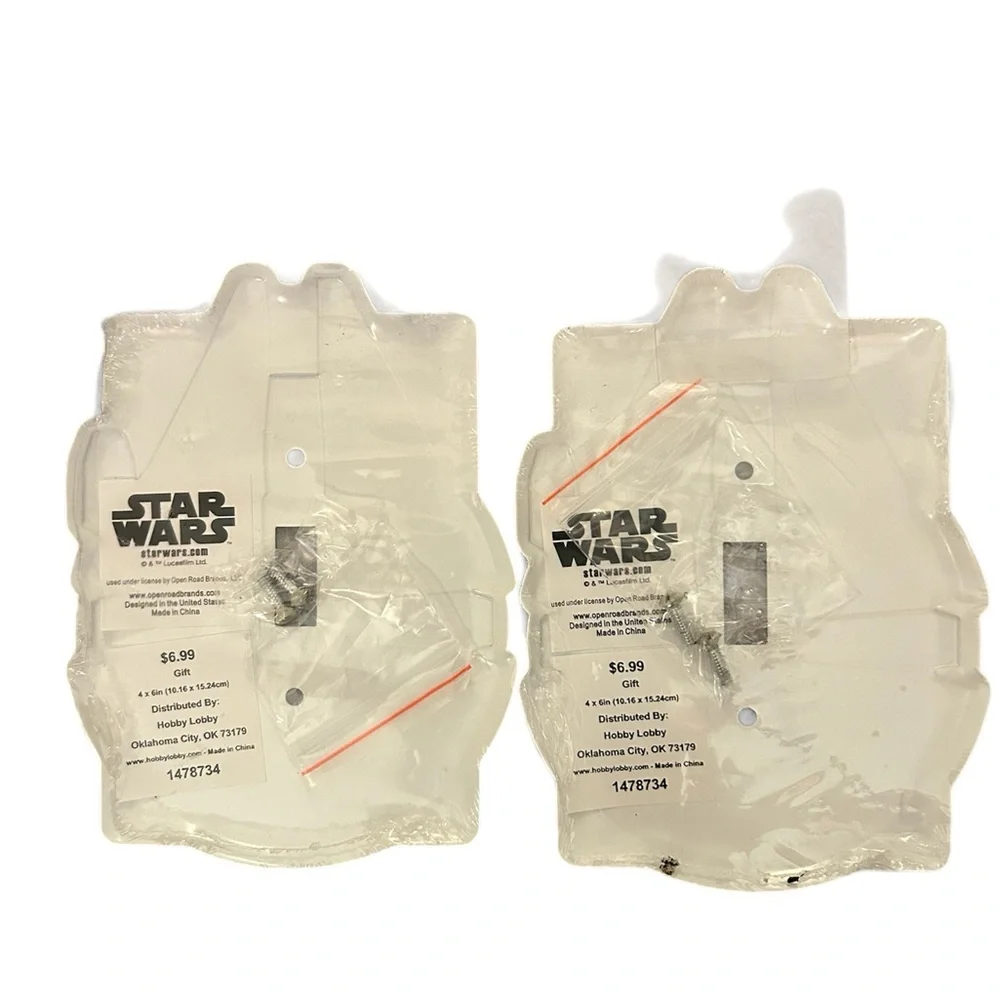 Star Wars Millennium Falcon Metal light switch plates set of 2